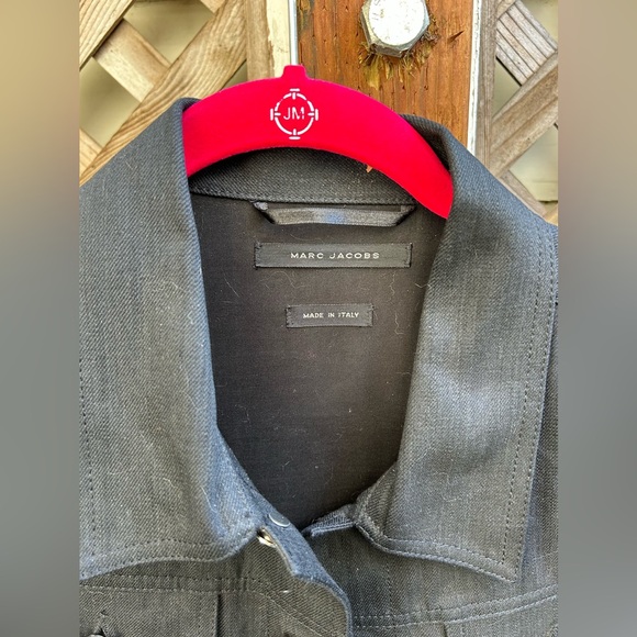Marc Jacobs Trucker Jacket, dk blue denim bodice w/Mediu Blue Twill Sleeves Med. - Picture 4 of 13